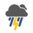 Thunderstorms Snow Icon 48x48 png